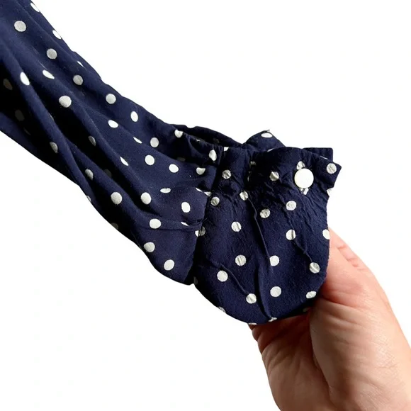 Emerson Fry Ribbons Blouse, Navy Dot - Picture 3 of 5